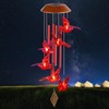 Cardinal Bird Solar windchimes Outdoor, Garden Christmas Lights,red Bird Garden