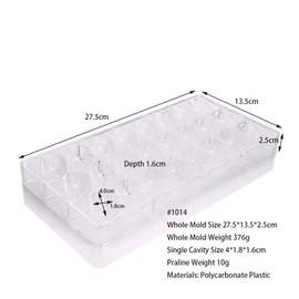 24-Well Oval Pill Shape PC Plastic Chocolate Mold Candy Kids Food Maker Sugarcraft Molding DIY Baking Accessories and Tools