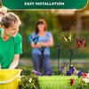 3 Pcs Fluttering Solar Butterfly Garden Stakes – Moving Butterfly