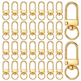 30 PCS Gold Lobster Claw Clasps for Keychains, Metal Keychain Clasp