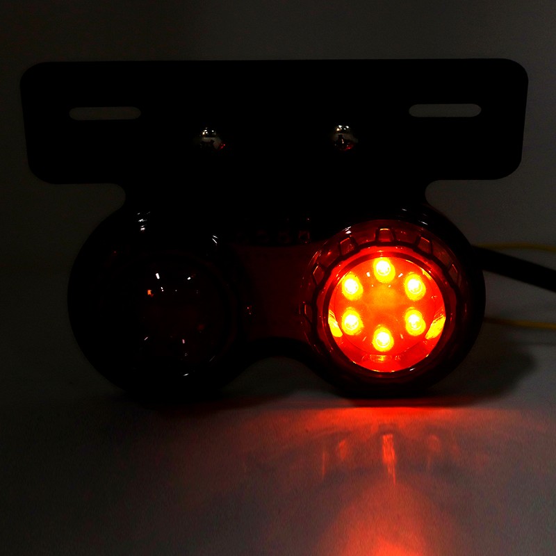 12V Round Motorcycle LED Brake Tail Light Rear Lamp Universal