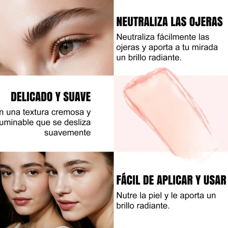 * Corrector E Iluminador De Ojos En Crema Alta Cobertura