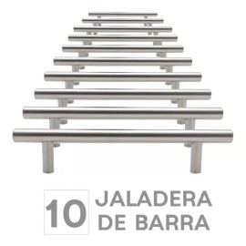 Herrajes Guerrero Jaladera En Barra Moderna Paq De 10 Acero Inox 6.4 / 12.4 Cm