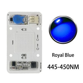 Vrabocry 50W 220V COB High Power Royal Blue 445nm-450nm LED Lamp Chip Integrated Smart Built-in Driver Suitable for DIY LED Floodlight Headlight