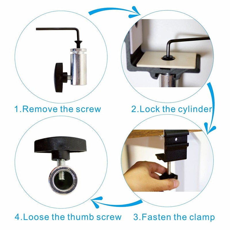 Heavy Duty Replacement Clamp for 1/2” Base Magnifying Lamp，Desk Lamp，Magnify