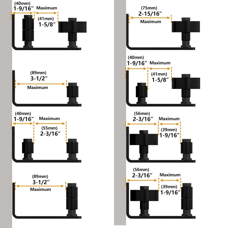 SANKEYTEW Sliding Barn Door Floor Guide for Bottom, 8 Setup