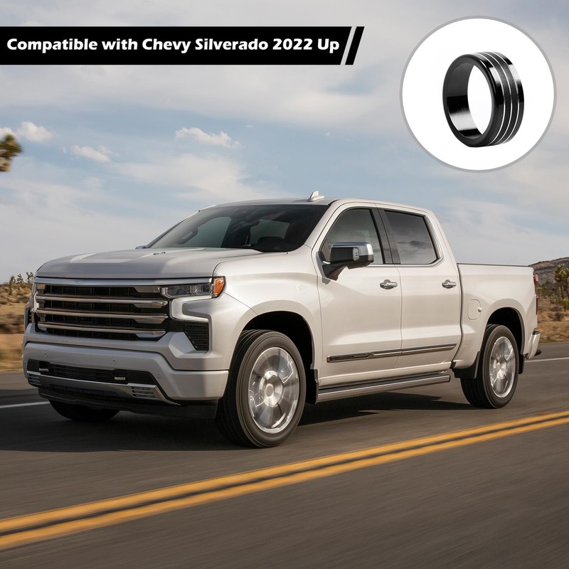 RT-TCZ for Silverado Headlight AC Knob Trim Rings for Chevy