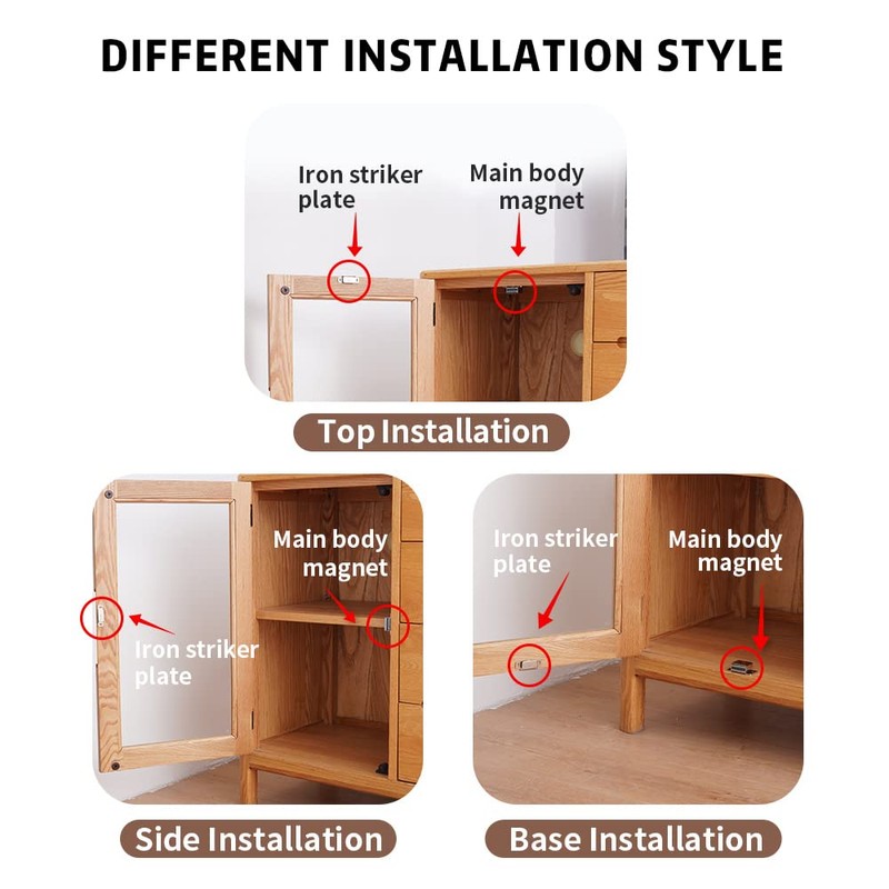 HonesaLoc Cabinet Magnets 6 Pack Thin Magnetic Door Catch Kitchen