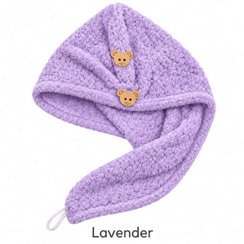 Absorbent Hair Towel Wrap for Wet Hair – Button Closure