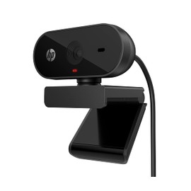 HP 320 All-in-One Webcam USB A 1080p Full HD Resolution 360° Swivel 66° Wide Angle Exposure Compensation Auto Focus Black with Built-in Microphone