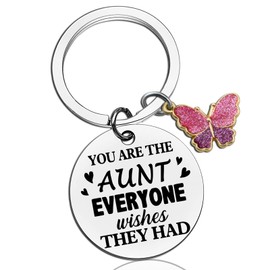 AOBIURV Aunt Gifts Cute Keychain Gift For Aunt Best Auntie Ever Gifts Aunt Presents From Niece Nephew Christmas Birthday GIft For Aunt Best Aunt GIfts Keyring Jewelry