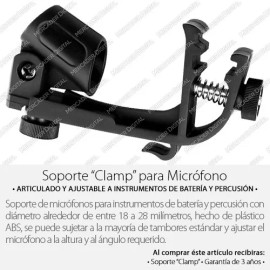 Mercader Digital Soporte Clamp Para Micrófono De Tambor De Batería