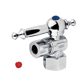 Kingston Brass CC43101TL 1/2" IPS X 3/8" OD Angle Stop Valve, Polished Chrome