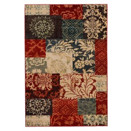 Superior Indoor Area Rug or Runner, Elegant Floral Patchwork Floor Decor, Soft Rugs, Accessories for Living Room, Bedroom, Office, Dining/Kitchen, Hardwood Floors, Kennicot Collection, 2' x 3'