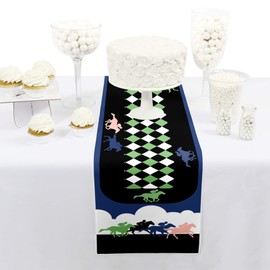 Big Dot of Happiness Kentucky Horse Derby - Petite Horse Race Party Paper Table Runner - 12 x 60 inches