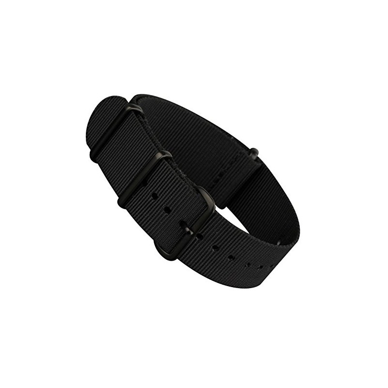 Black Infantry Military MoD NATO Nylon Fabric G10 4 Rings
