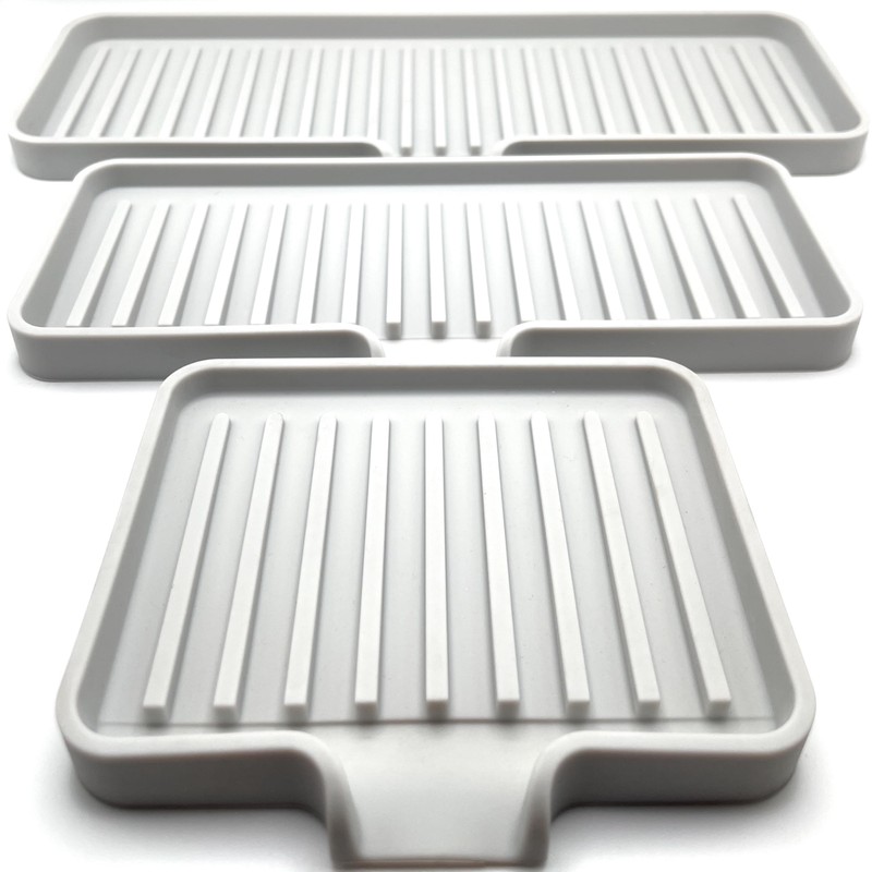 Happitasa Silicone Soap Dish Tray and Sponge Holder with Drain