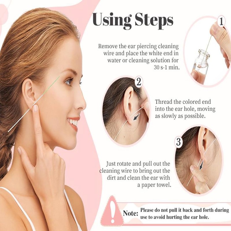 OUDQFCJ Ear Piercing Care Set for Men and Women, Blue,