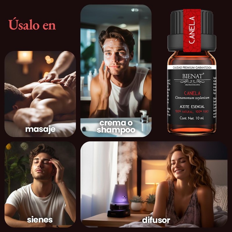BIENAT AROMATERAPIA Aceite Esencial de Canela 10mL