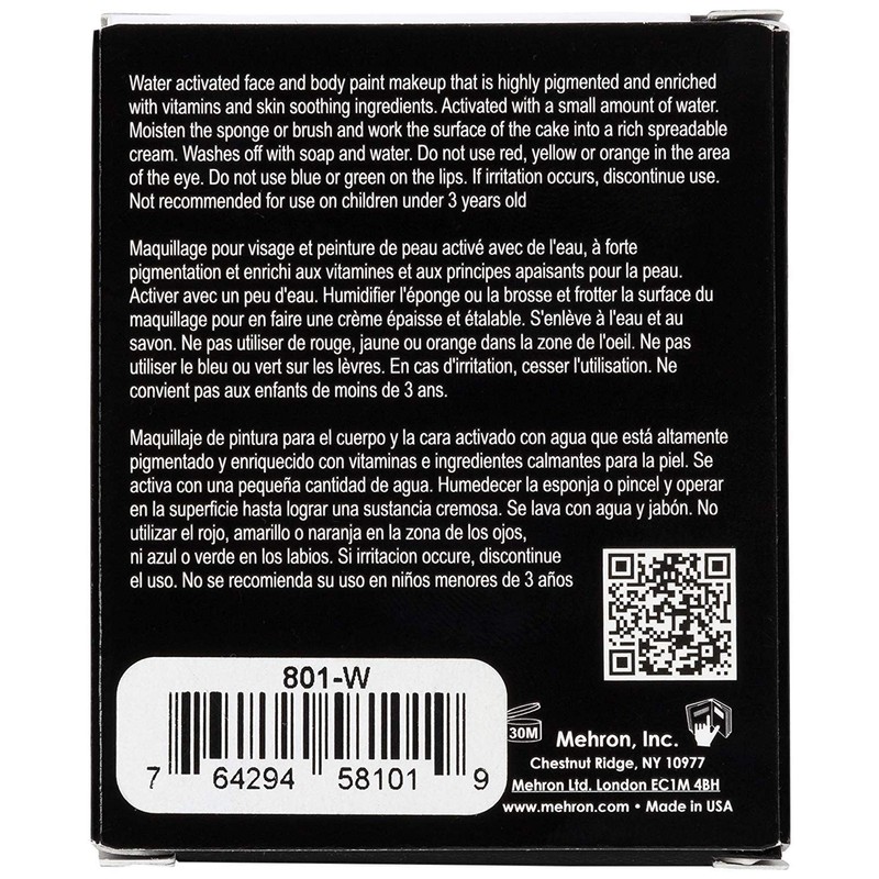 Mehron Makeup Paradise Makeup AQ Refill (.25 oz) (White)