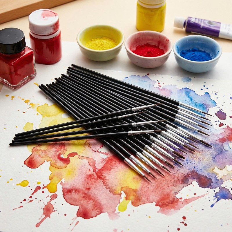 RAHHLIZS 60Pcs Thin Paint Brushes Set Fine Tip Detail Brushes