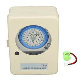Mechanical Time Switch TB35N SPST 24 Hour 15 Minute Interval Mechanical Timer with Iron Shell for Outdoor 100‑240V