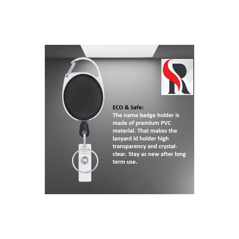 Retractable Badge Holder with ID Card Holder, Clear Vertical Badge