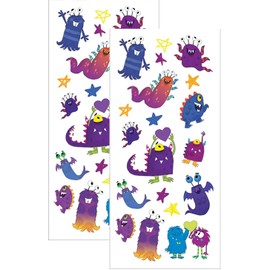Playhouse Grape Scented Scratch & Sniff Sticker Sheets for Crafts, Trading & Collecting - Silly Monsters