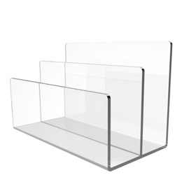 Vankcp 1 Pcs Acrylic Mile Sorter for Desk, 2 Upright Compartments Desk Mail Organizer, Acrylic Mail File Organizer Sorters for Envelope Paper Document, Clear Files Sorter for Office Home, Vertical