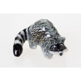 WitnyStore Raccoons Figurine Animal Miniature Collectibles Ceramic Cute Souvenir Decor Gift