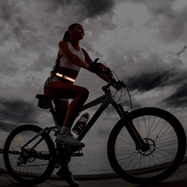 X AUTOHAUX 2 Pcs Reflective Bands for Waist Reflective Belts High Visibility Night Cycling Riding Reflector Tape Orange