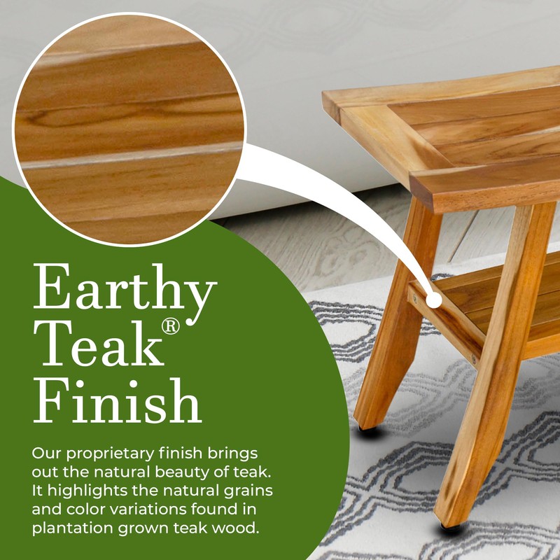 EcoDecors 28 Inch Satori Natural Teak Waterproof Teak Wood Shower