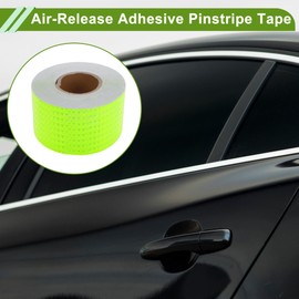 HOPESPANNER Universal 164.04ft x 3.94In Air-Release Adhesive Pinstripe Tape Reflective Automotive Pinstriping Tape PVC Fluorescent Green