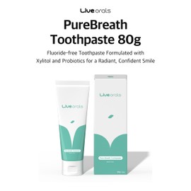 LiveOrals Live Orals PureBreath Toothpaste 80g - Fluoride-Free Fresh Mint Formula, Neutralizes Odors, Promotes Oral Balance, Gentle Cleaning, Naturally Derived Ingredients