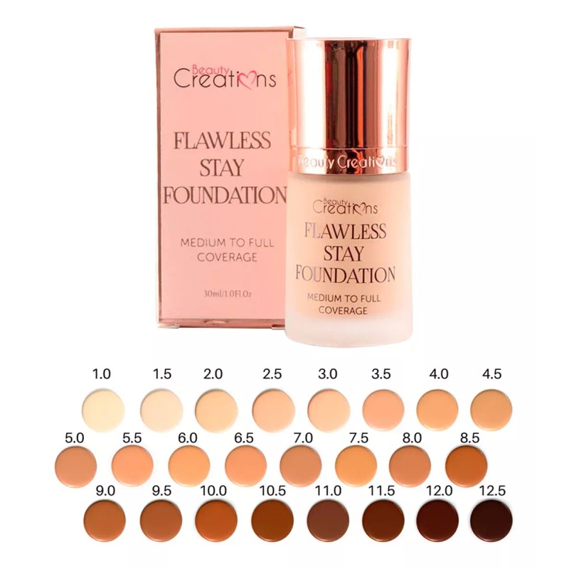 Beauty Creations Flawless Stay Base Maquillaje Liquido Beauty Creations Tono