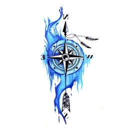 EROSPATemporary Tattoo Sheet / Sticker - Compass Arrow Water - Waterproof