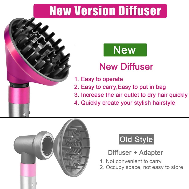 KiimSin Diffusor Aufsätze für Dyson Airwrap Styler HS01 HS03 HS05,