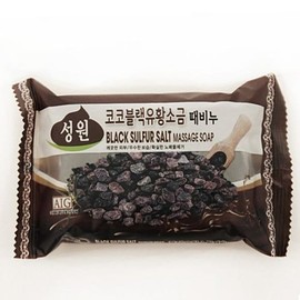 Seongwon Coco Black Sulfur Exfoliating Soap / 성원 코코블랙유황 때비누
