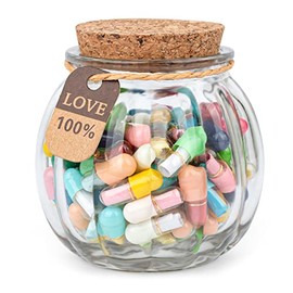 XHDAI Capsule Letters Message in a Bottle Glass，Capsule Message Pills/Love Letter/Cute Gifts Ideas for Boyfriend/Girlfriend. Mixed