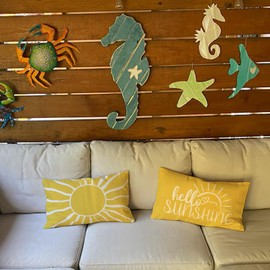 JXZYGMD Summer Pillow Covers 12x20 Hello Sunshine Outdoor Farmhouse Lumbar Pillow Covers Decorations for Sofa Home Decor