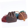 STOBOK Mens Coin Pouch Leather Coin Bag Small Drawstring Pouch