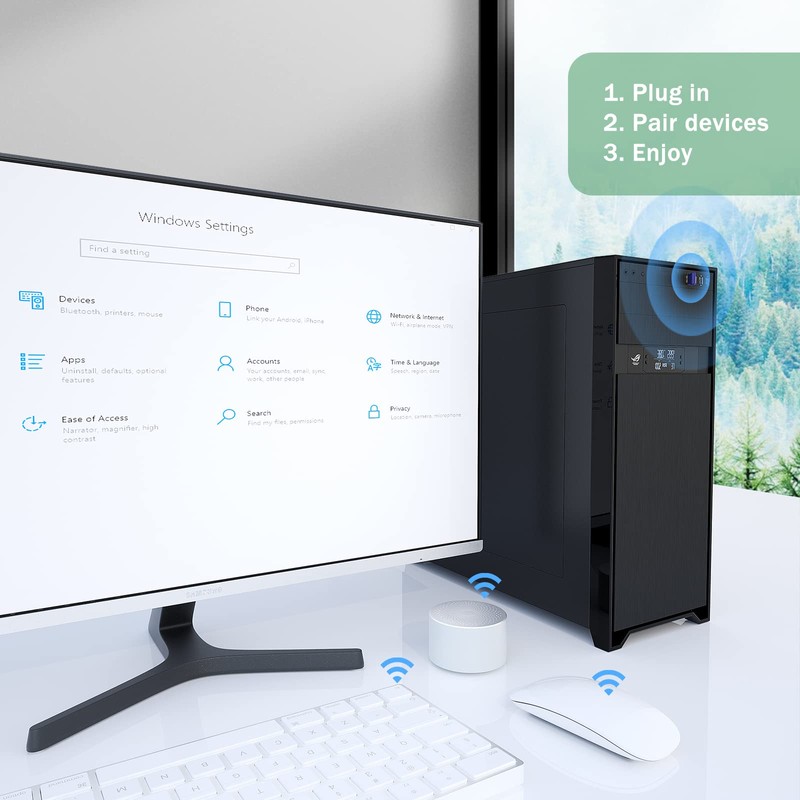 USB Bluetooth Adapter for PC - QGOO Bluetooth Dongle 5.3