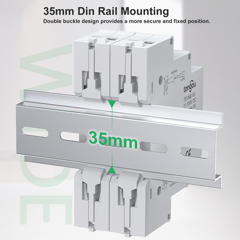 DIN Rail Voltmeter, DC 11V-310V DC Voltage Meter, Digital Display,