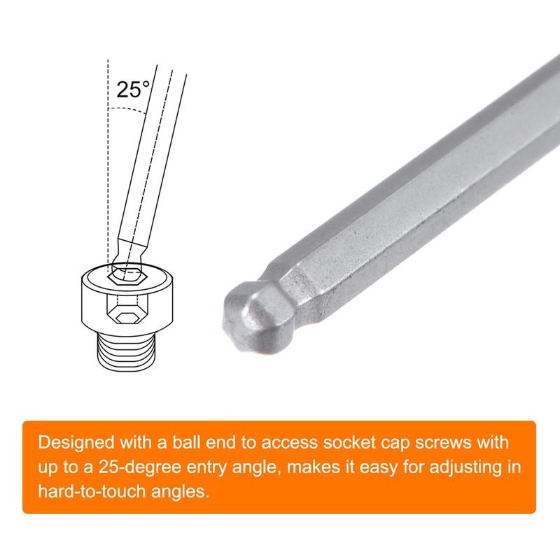 sourcing map 2pcs Ball Head Hex Screwdriver 2mm x 110mm