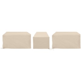 Crosley Furniture Patio Furniture Covers, Waterproof 3-Piece Cover Set for Outdoor Sectional Sofa Sets, Tan