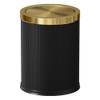 LEASYLIFE 15L/4GAL Black Bathroom Trash can,Gold Bathroom Garbage can with
