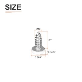 DTGN #10x1/2 White Silver Screws - 25Pack - 304 Stainless Steel Pan Head Phillips Sheet Metal Screw Self-Tapping Screw Wood Screws Screw