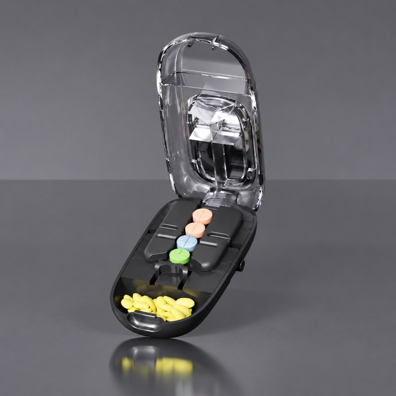 Adjustable Pill Cutter with Storage for Daily Medication – Precision