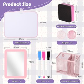 abcGoodefg Pink Locker Accessories Kit, Magnetic Locker Accessories with Whiteboard Magnetic Pencil Holder, Locker Decorations Accessories Kit for Girls