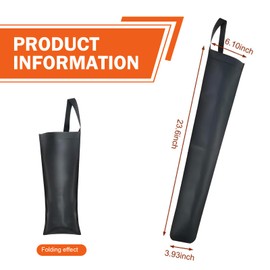 SLIMI 1 PC Car Umbrella Storage Bag, Leather Umbrella Hanging Storage Bucket, Waterproof Foldable Seat Headrest Storage Bag, Universal Motors Interior Accessories, for Most Cars SUVs (Black)